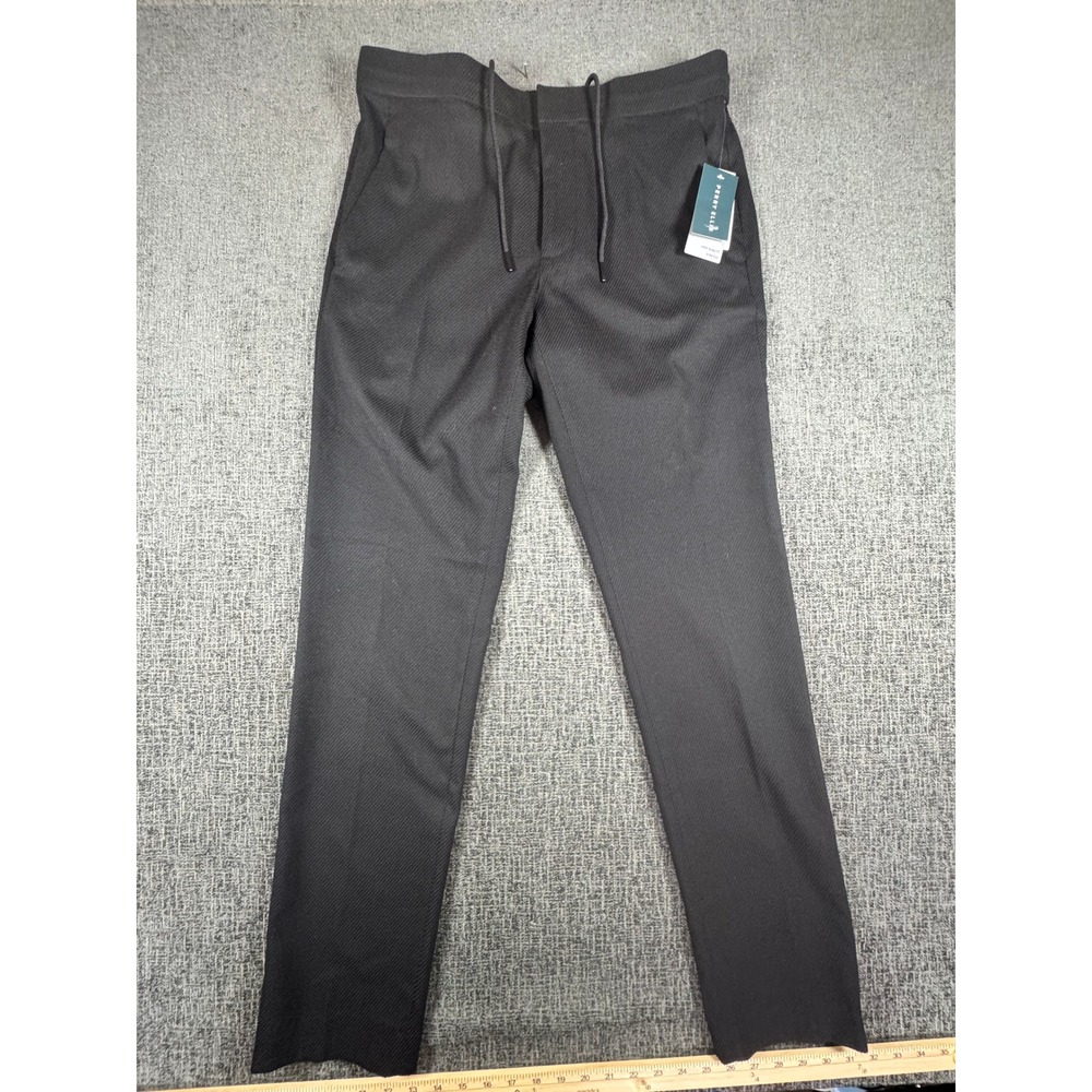 Perry Ellis Mens Very Slim Fit Stretch Drawstring Pants Black 31x32 4HHB4305PS